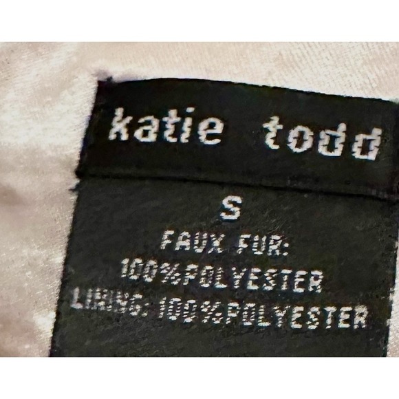 Katie Todd Cream Animal Print Faux Fur‎ Coat Size Small - Picture 3 of 8